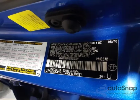 2019 Toyota C-Hr Le from USA, damaged, VIN NMTKHMBX2KR070309